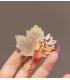 XSB110 - Golden Maple Leaf Saree Brooch